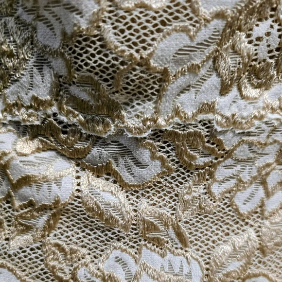 Vintage Cache Lace Floral Blouse - Cream and White Made In The USA - Picture 4 of 5